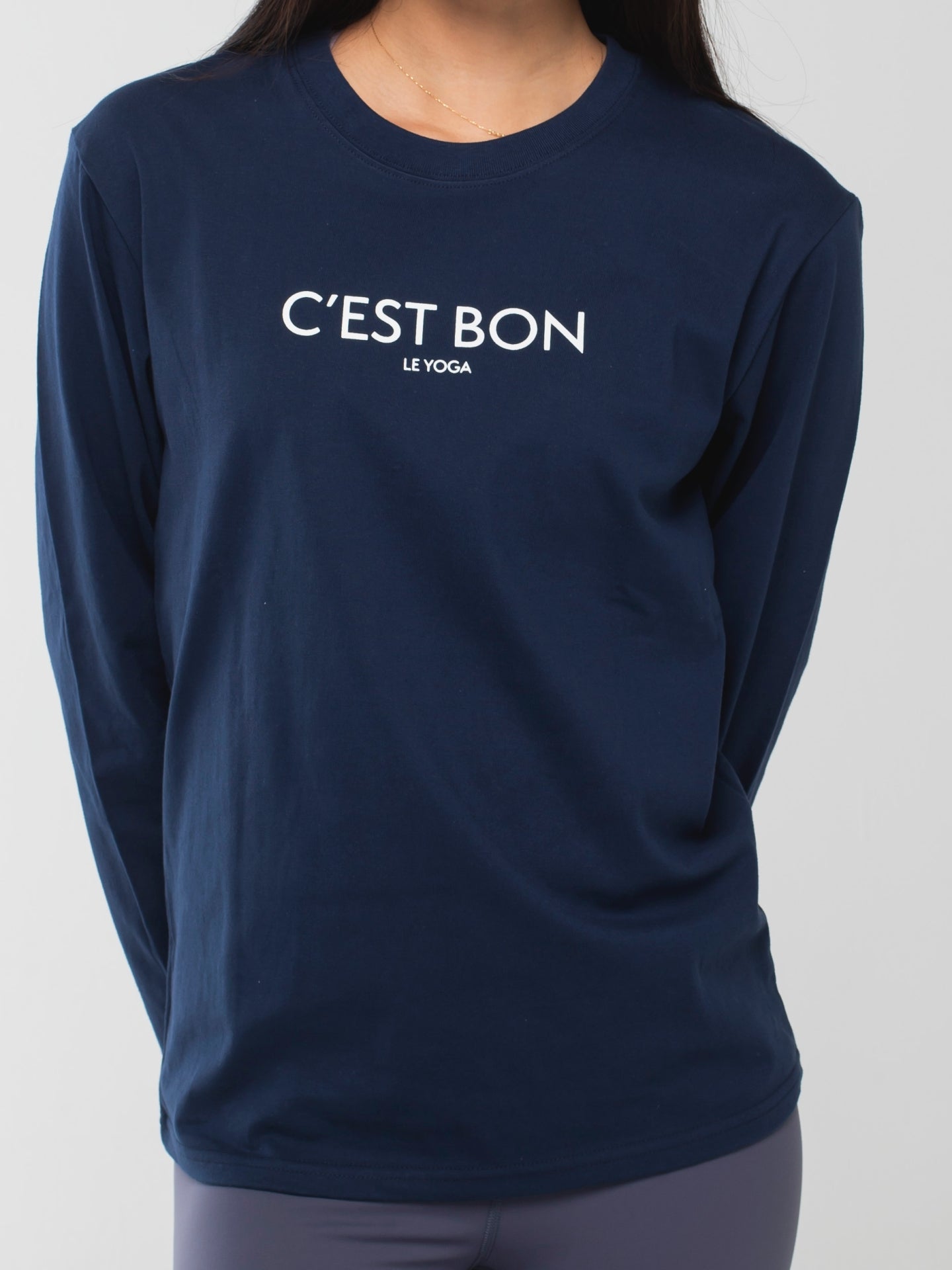 C'est Bon le Yoga Long-Sleeve Tee Navy