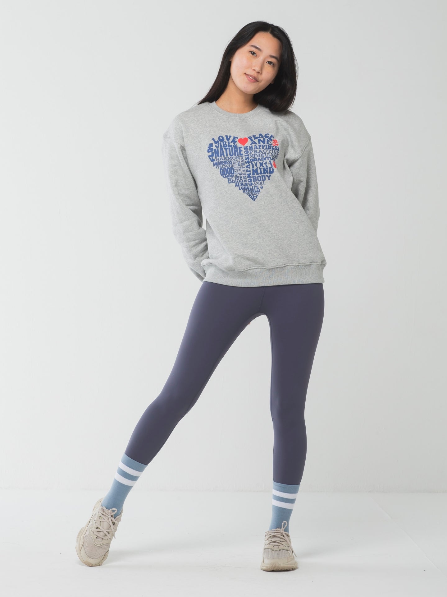 Love & peace Sweat Grey Marl