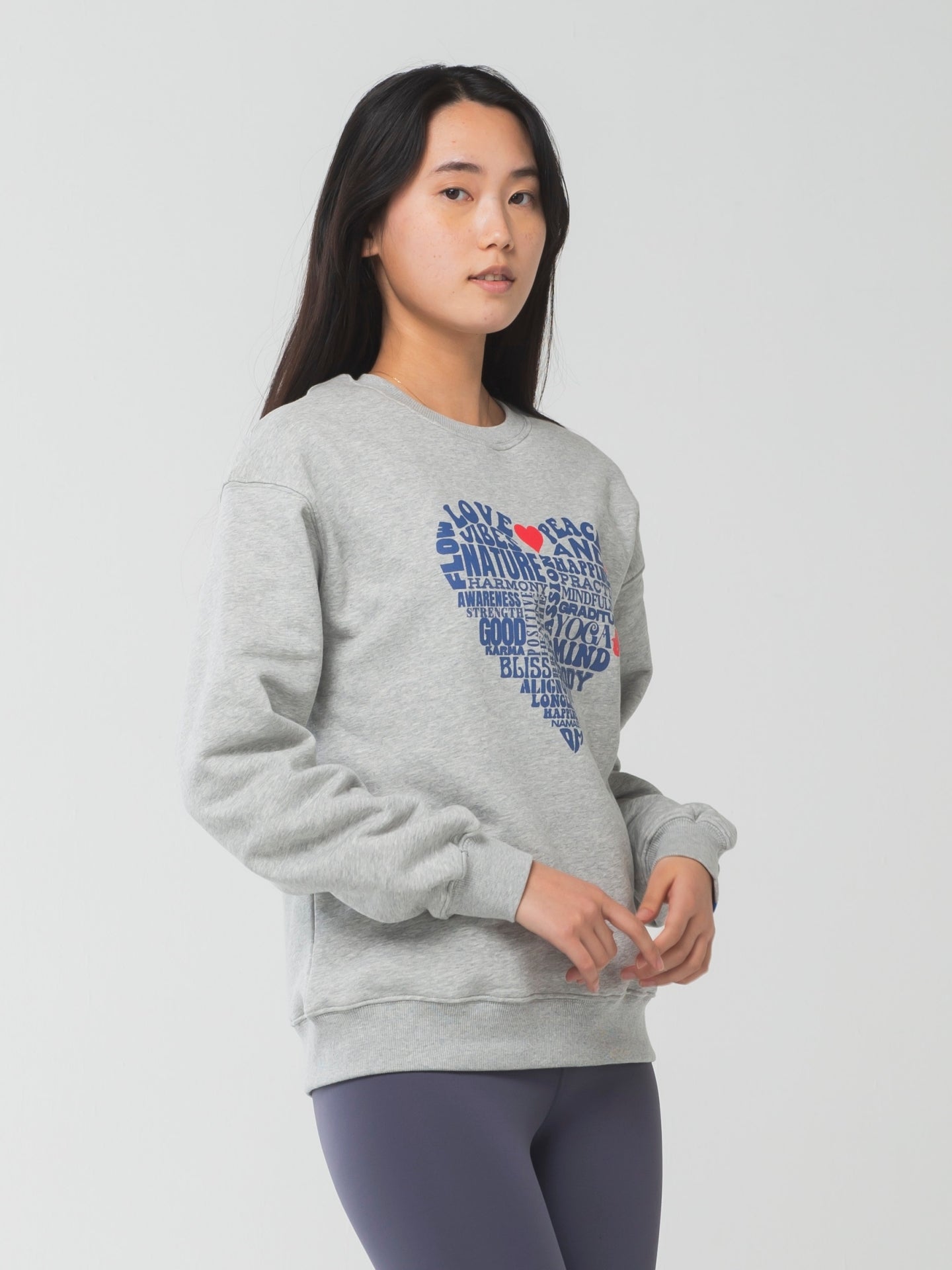 Love & peace Sweat Grey Marl