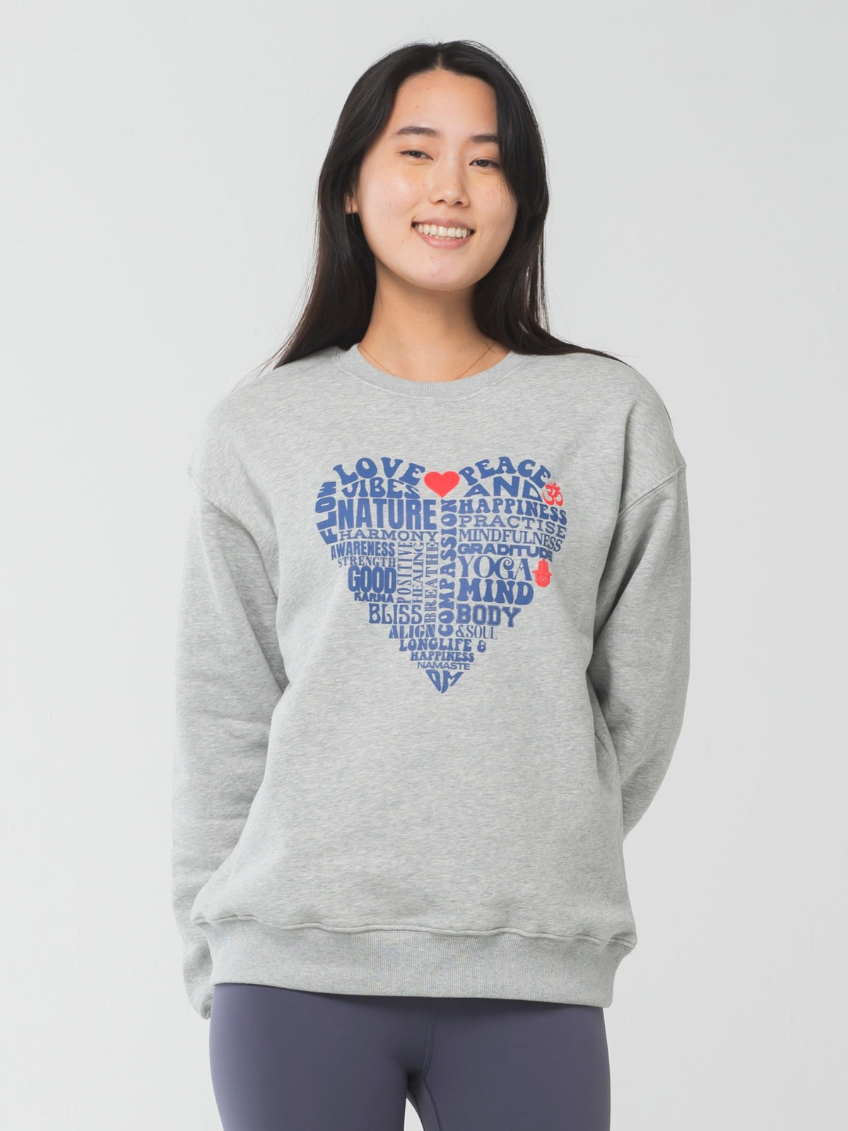 Love &amp; peace Sweat Grey Marl