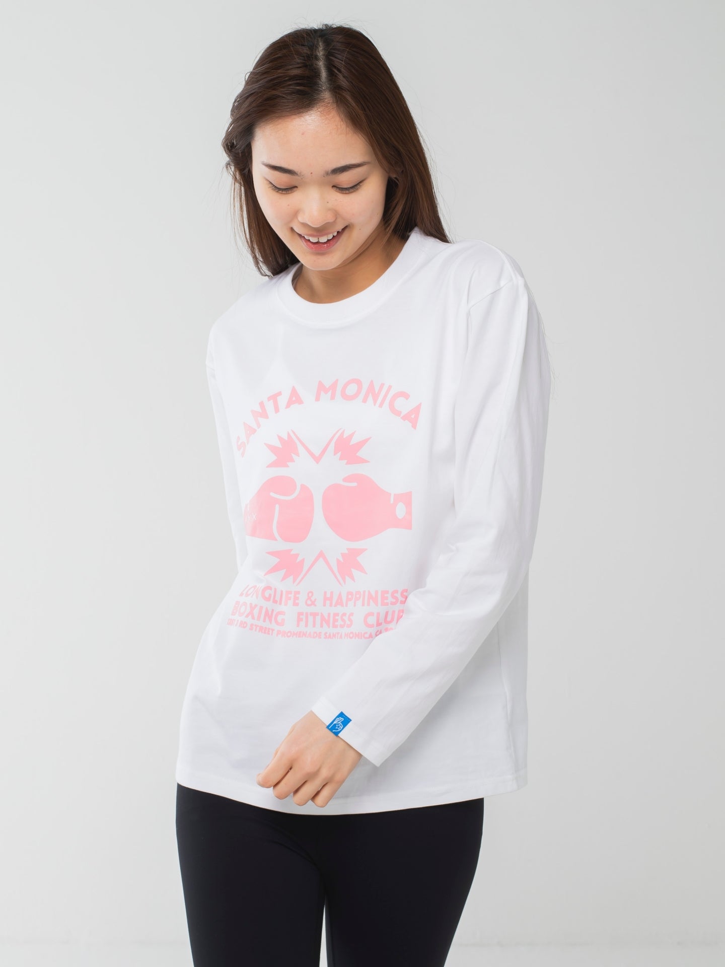 Santa Monica Boxing Gym Long-Sleeve Tee White