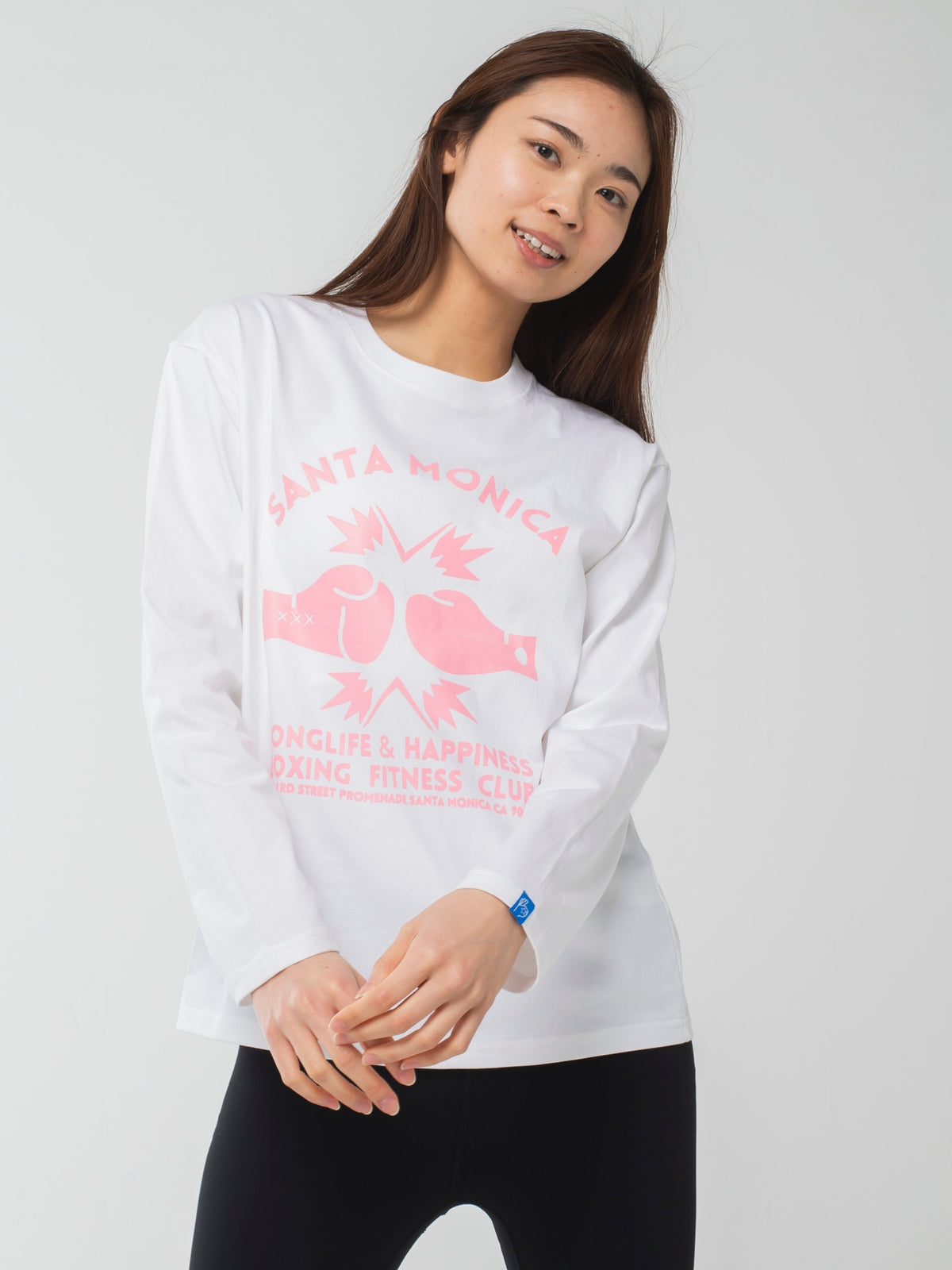 Santa Monica Boxing Gym Long-Sleeve Tee White