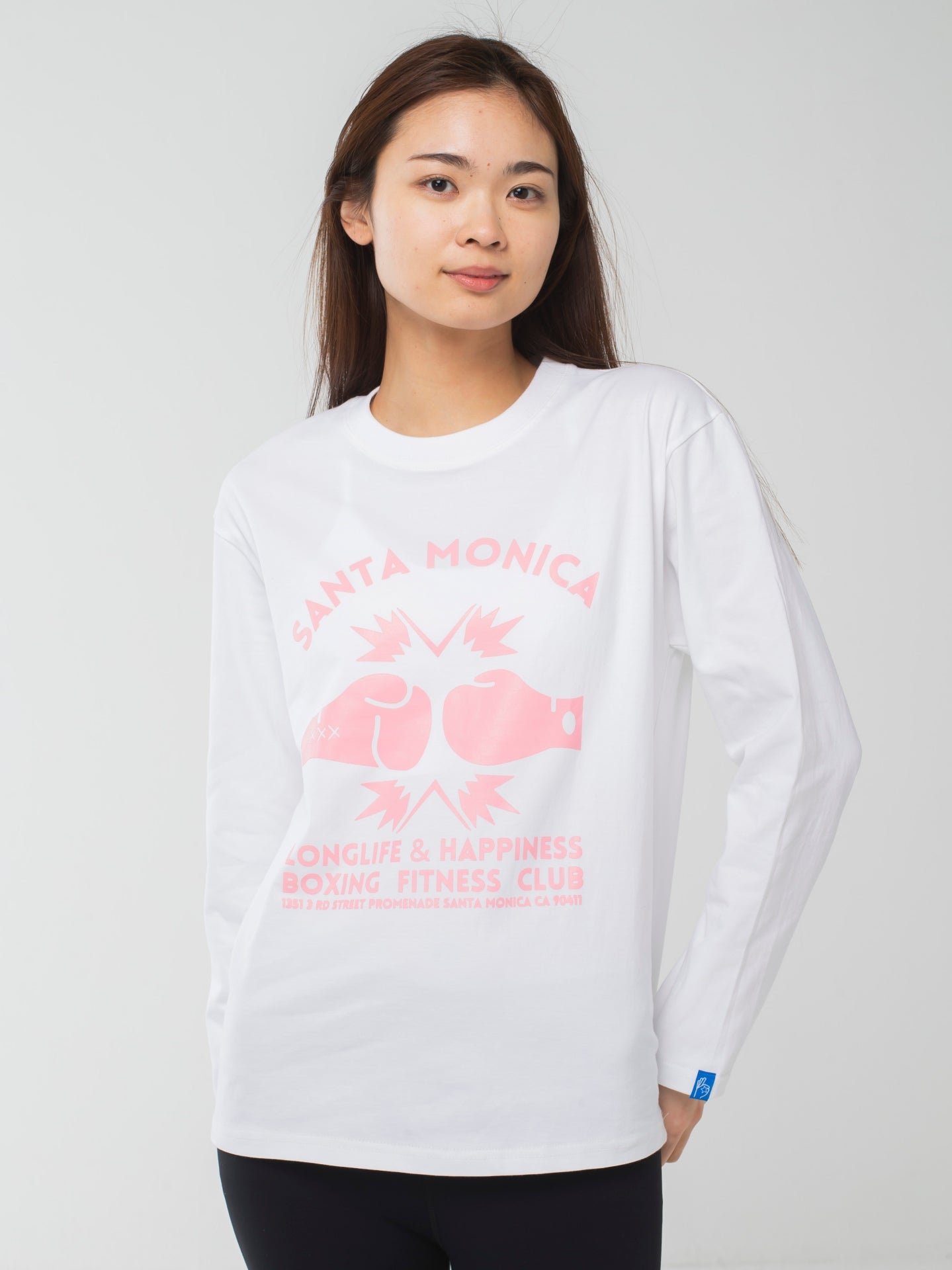 Santa Monica Boxing Gym Long-Sleeve Tee White