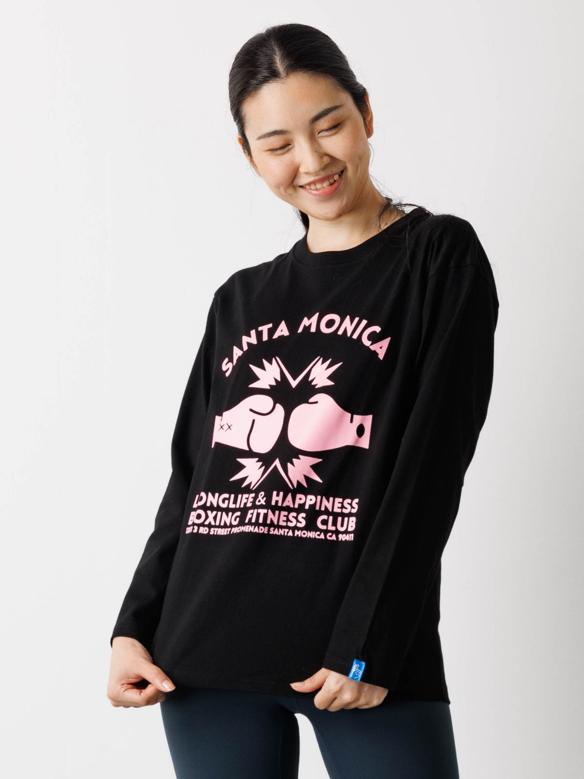 Santa Monica Boxing Gym Long-Sleeve Tee Black