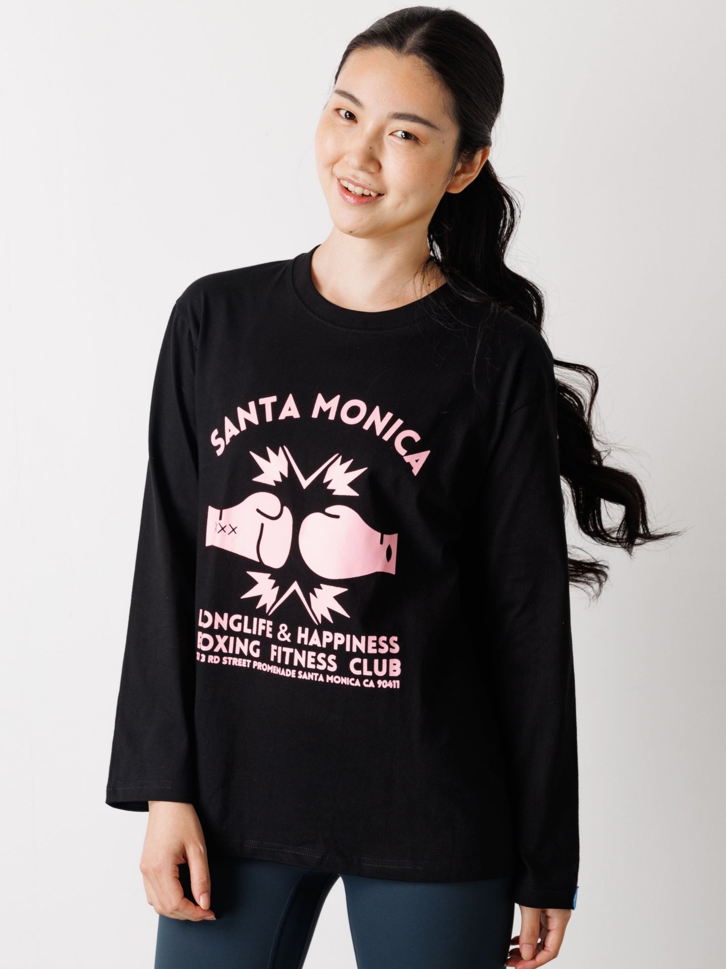 Santa Monica Boxing Gym Long-Sleeve Tee Black