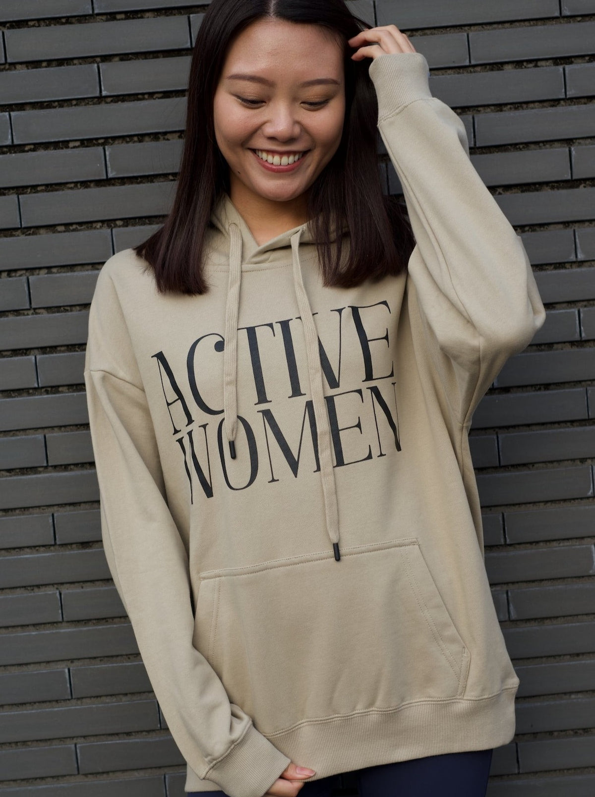 Active Women Hoodie Biege