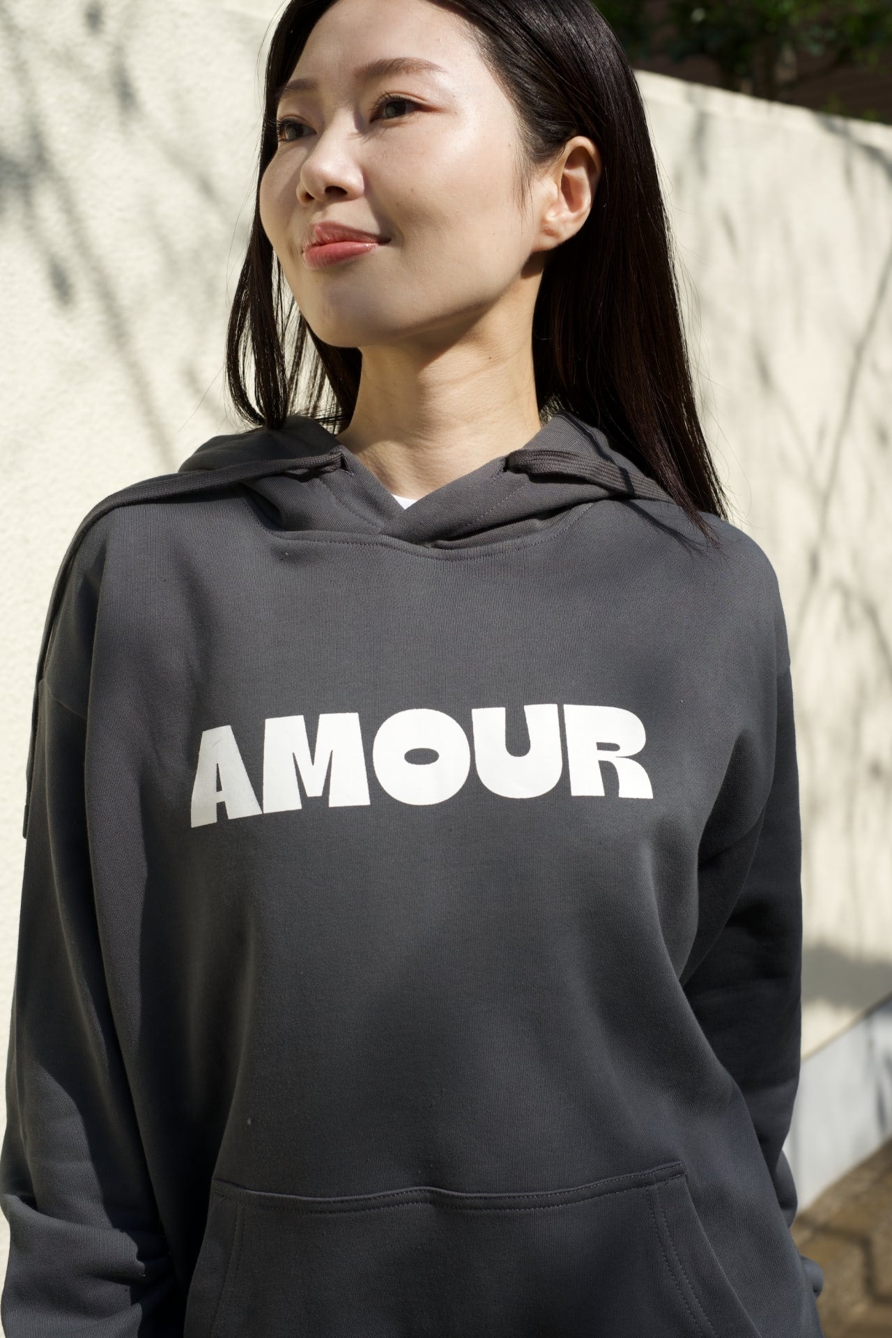 カレッジ ロゴ フーディー レディース Amour hoodie grey | オーバー