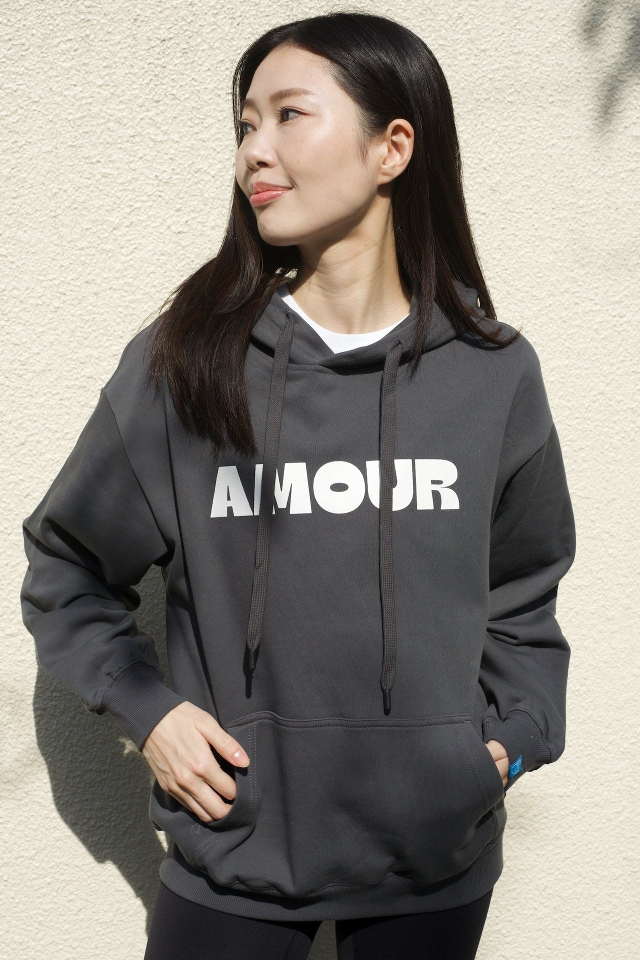 カレッジ ロゴ フーディー レディース Amour hoodie grey | オーバー