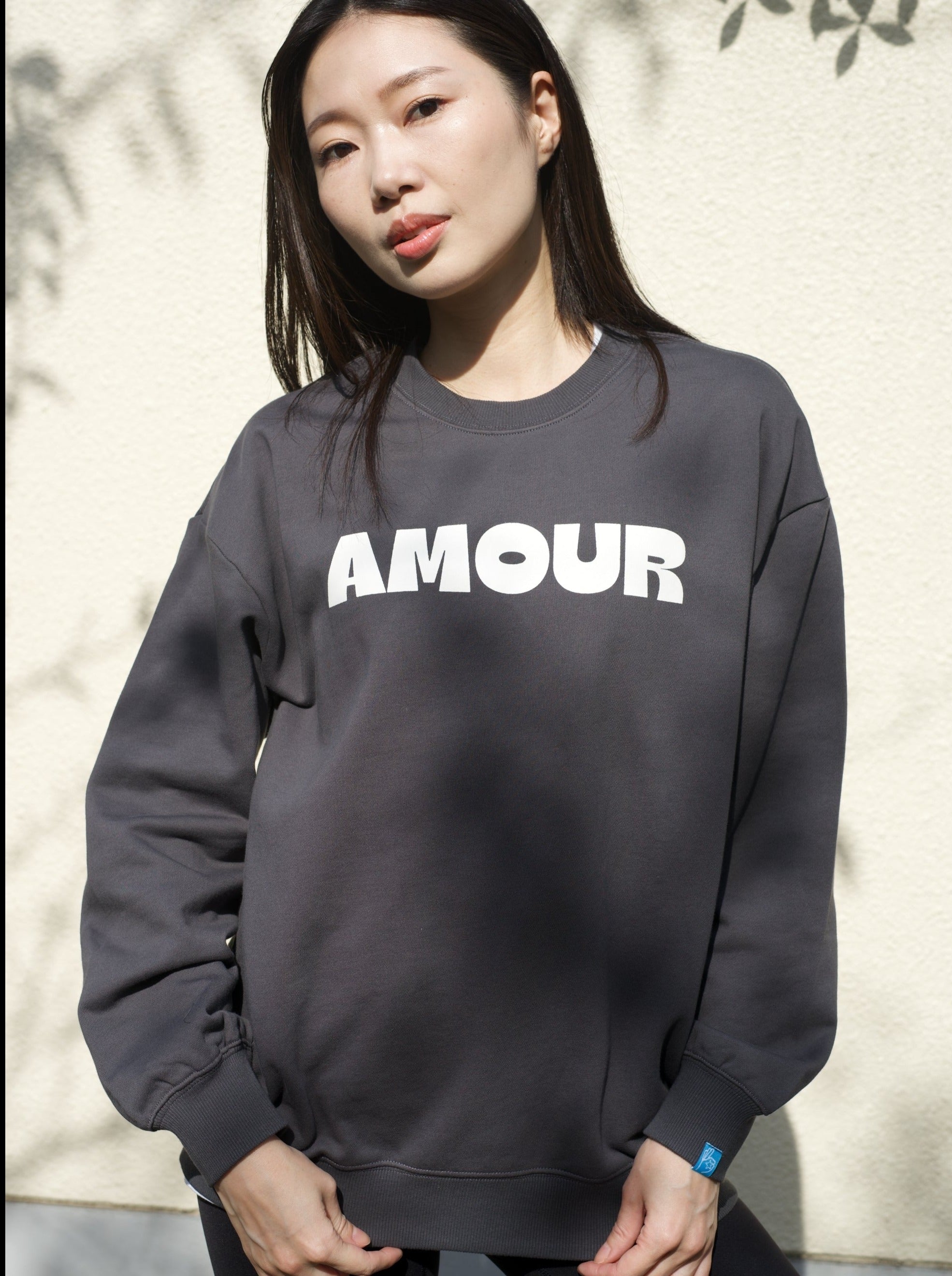 カレッジ ロゴ スウェットシャツ レディース Amour crew sweat shirts