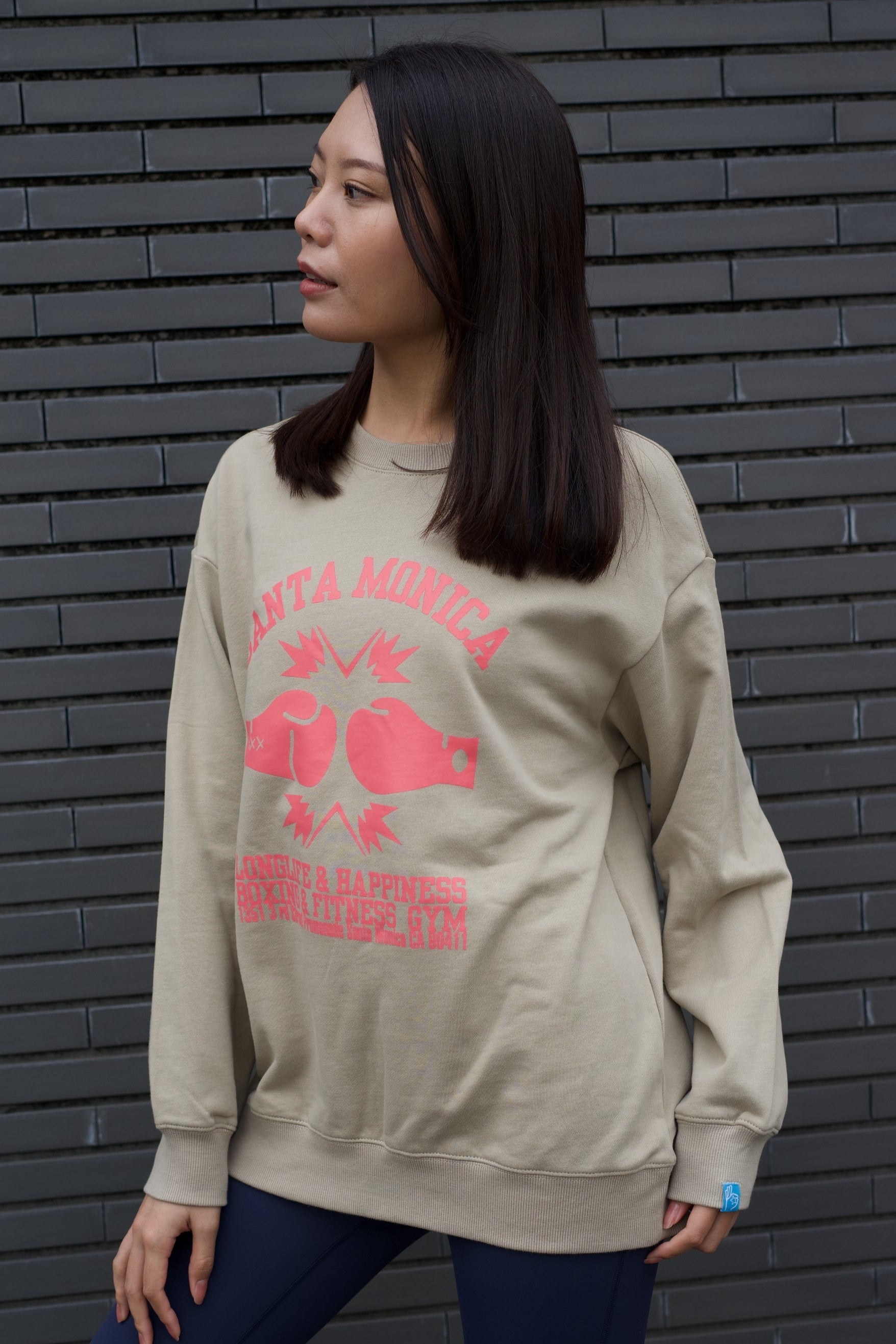 Santa Monica Boxing Gym sweat shirts beige