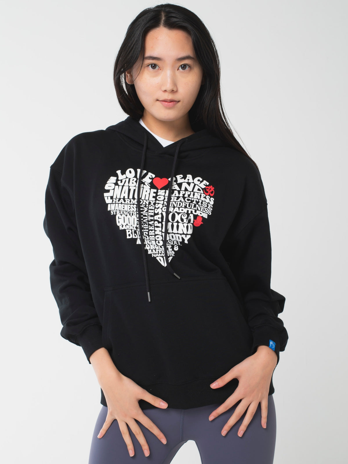 Love &amp; peace Hoodie Black