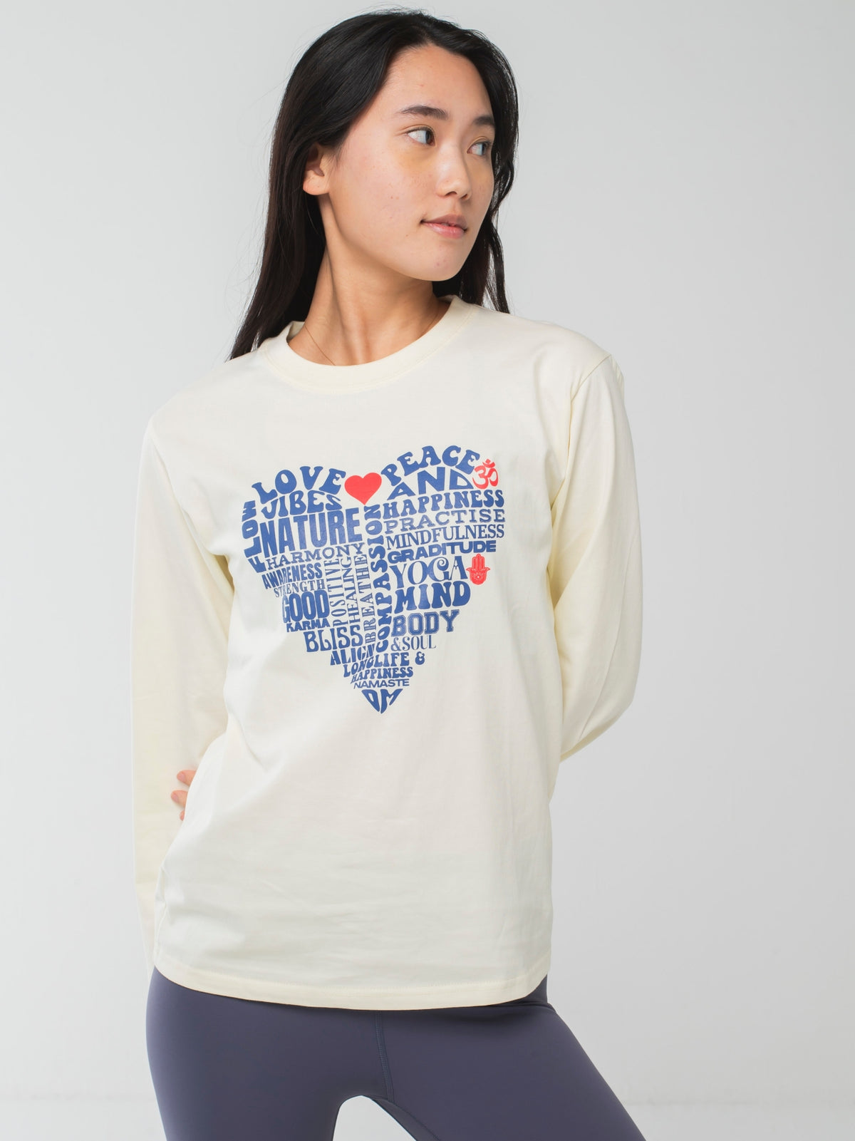 Love &amp; peace Long-Sleeve Tee Apricot