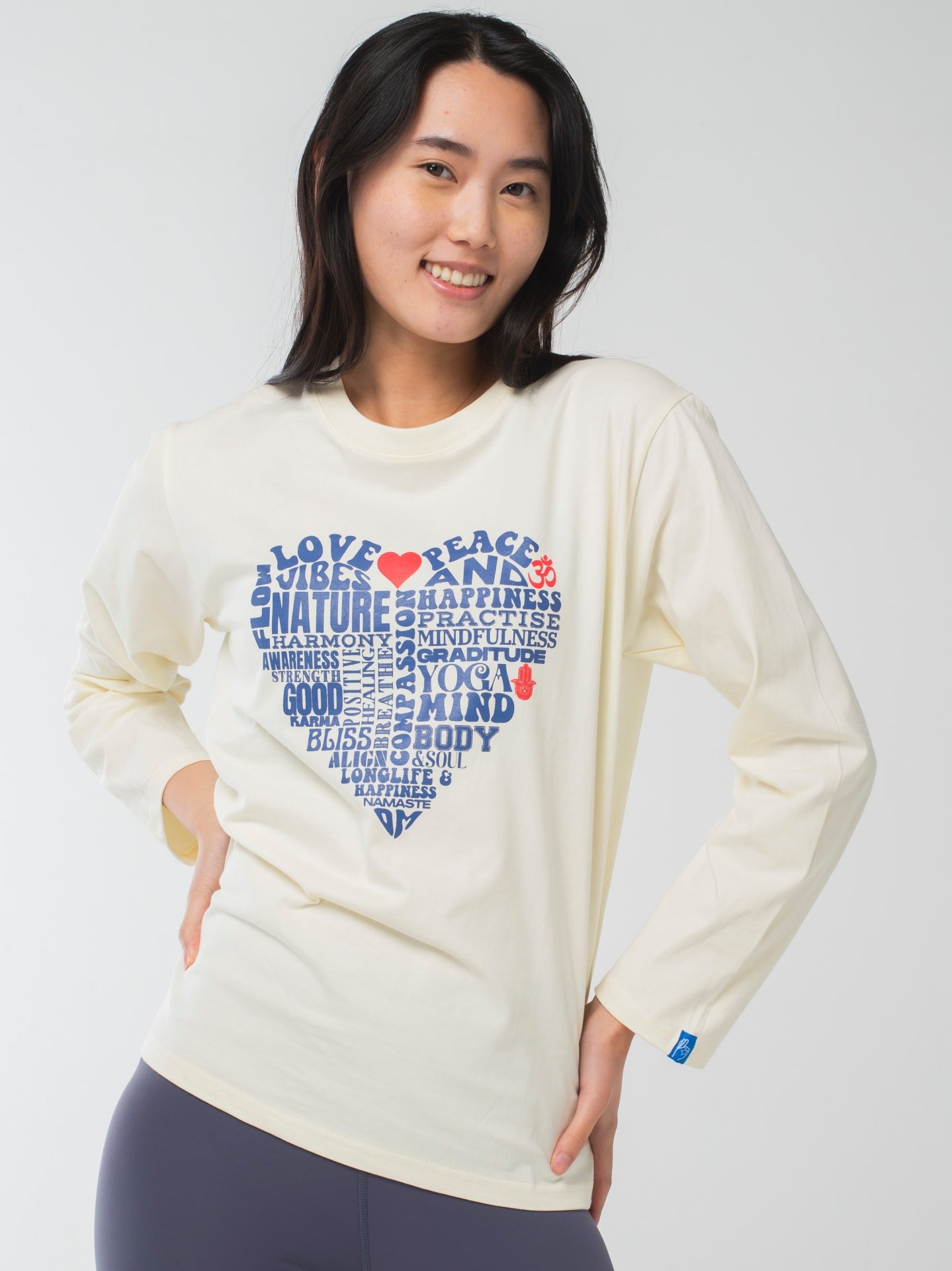 Love & peace Long-Sleeve Tee Apricot