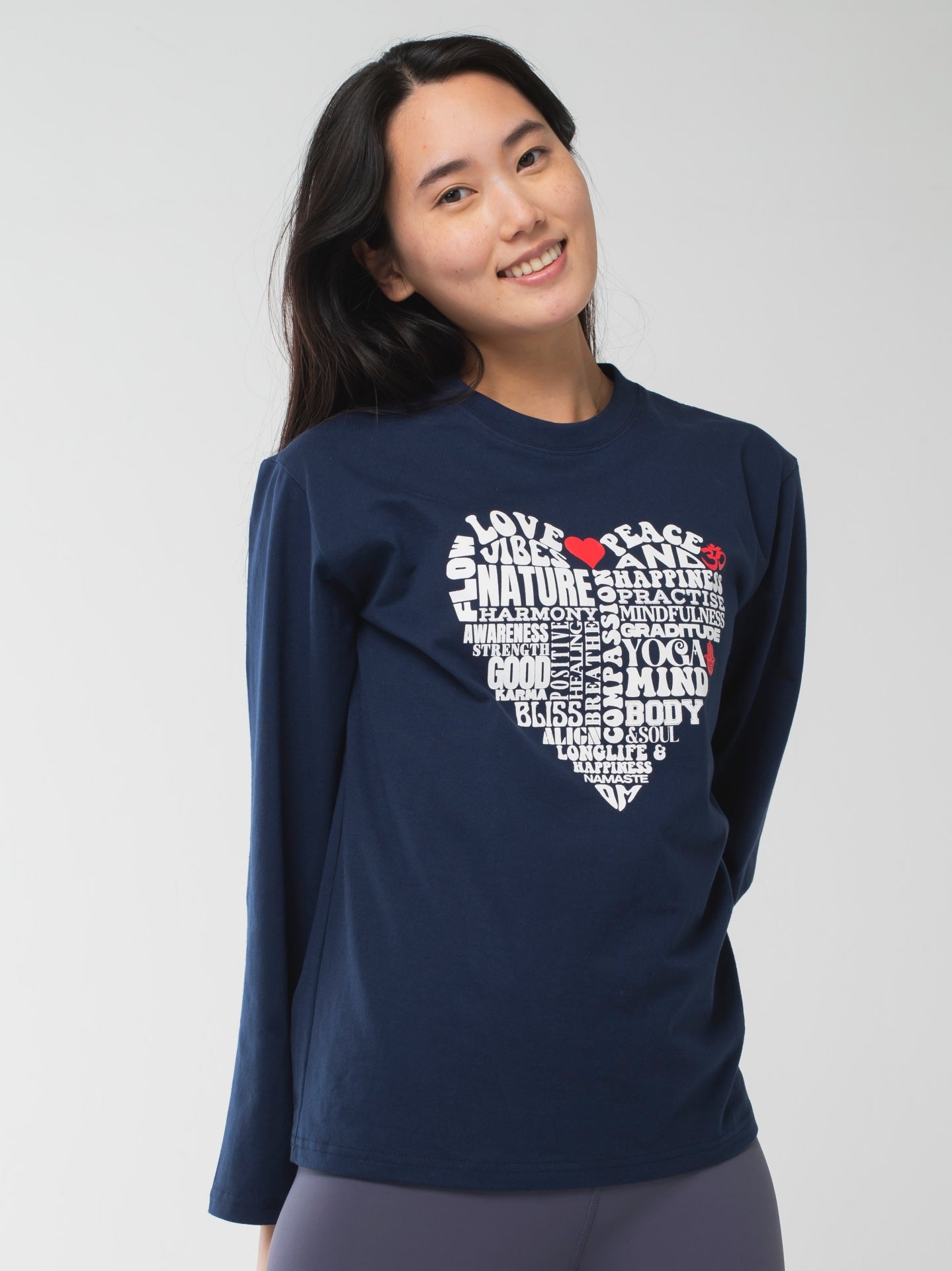 Love & peace Long-Sleeve Tee Navy