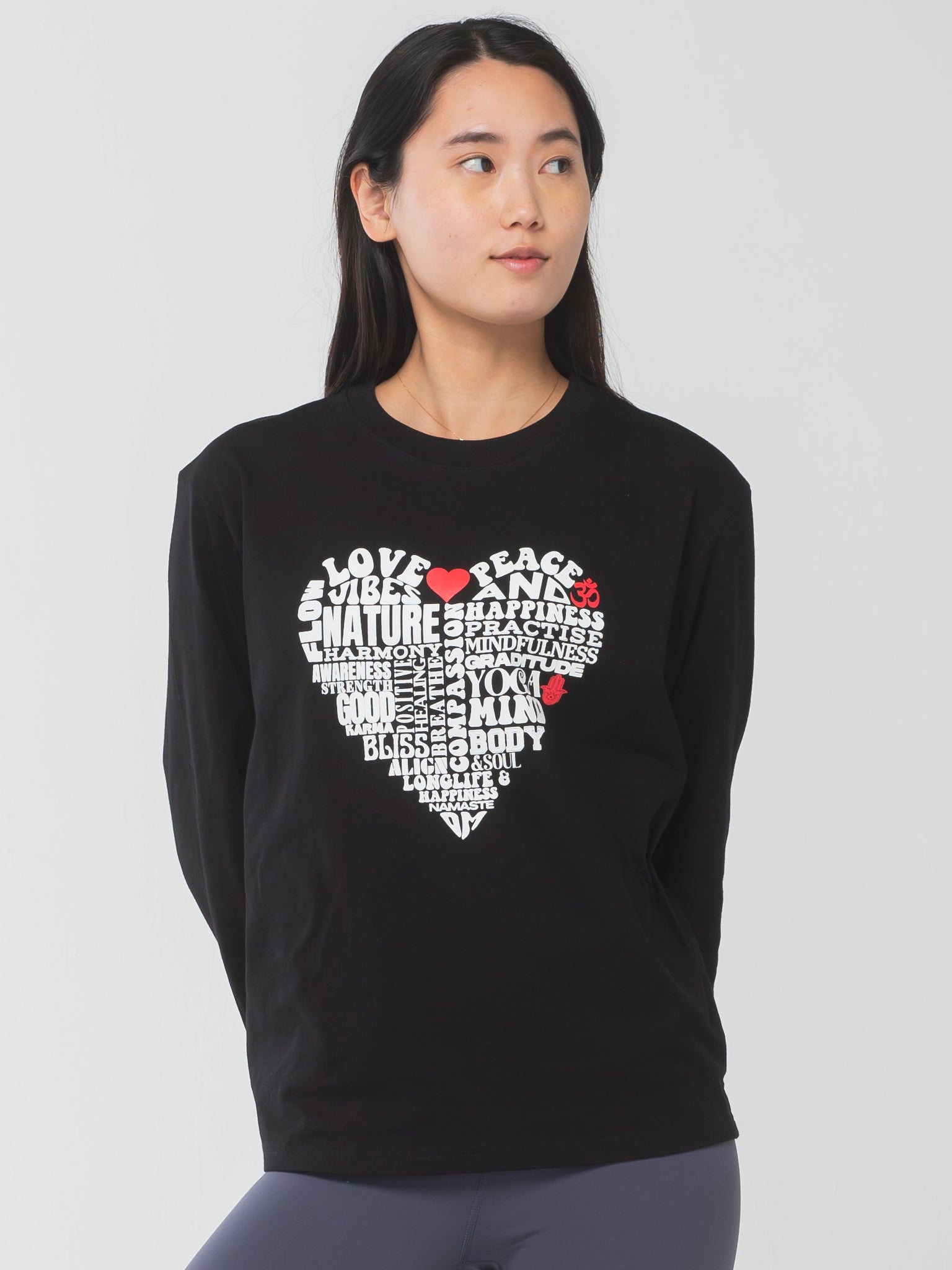 Love & peace Long-Sleeve Tee Black