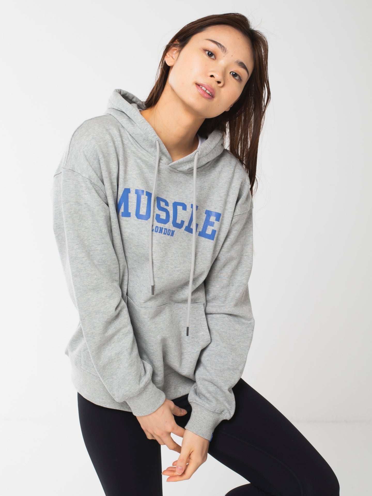 Muscle London Hoodie grey marl