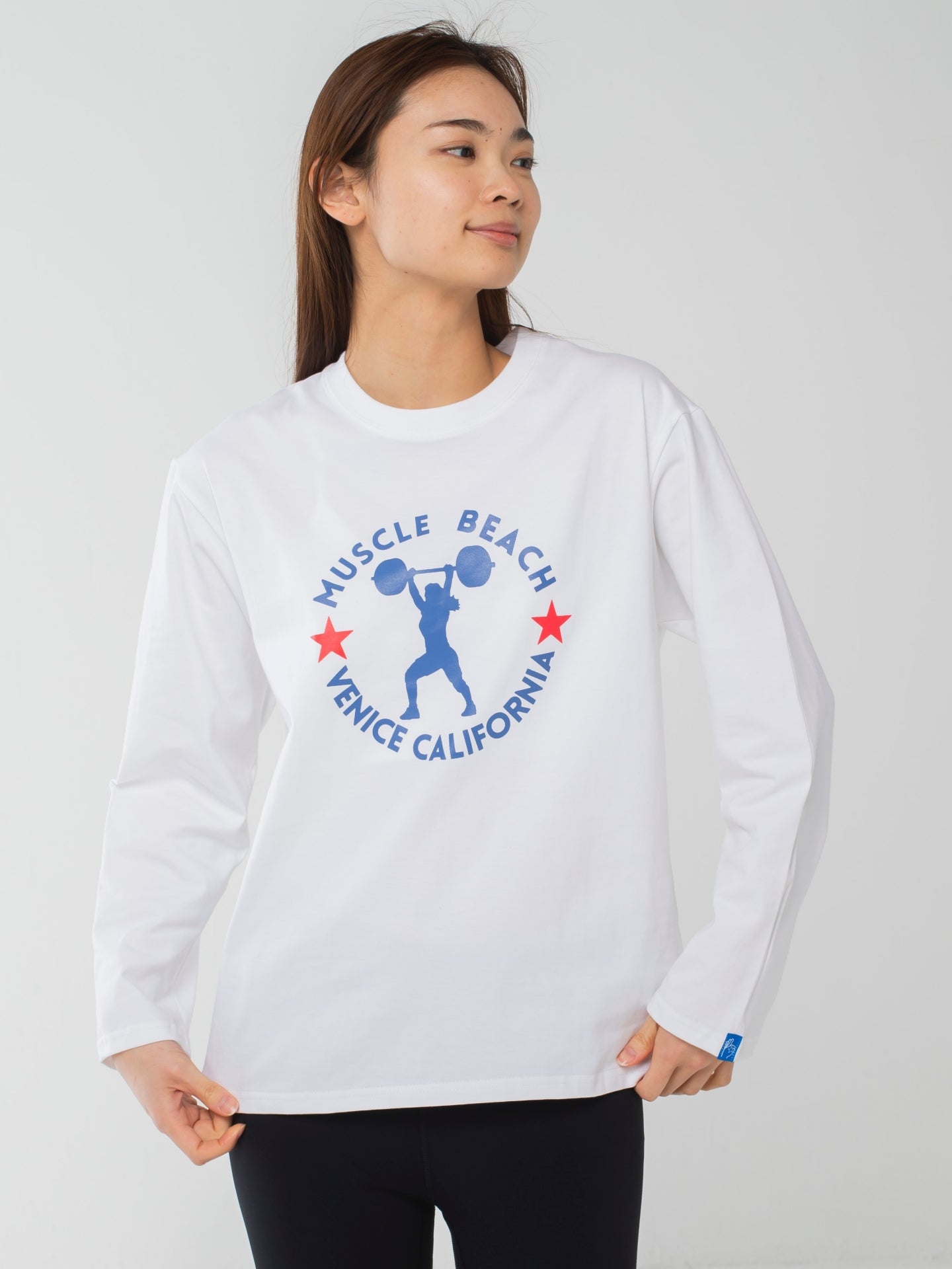 Muscle Beach Long-Sleeve Tee White