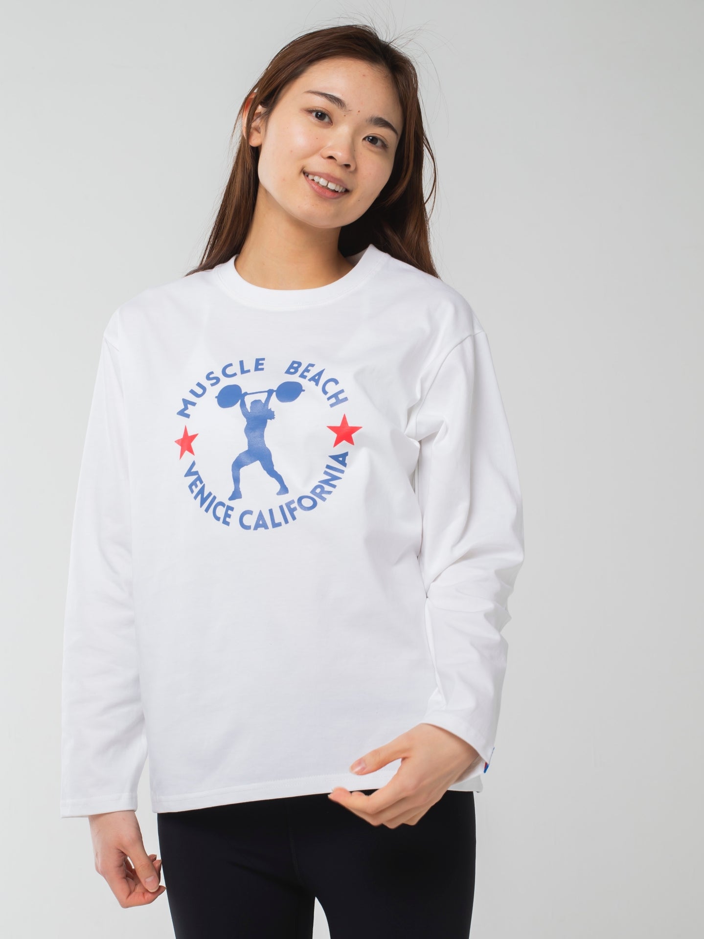 Muscle Beach Long-Sleeve Tee White