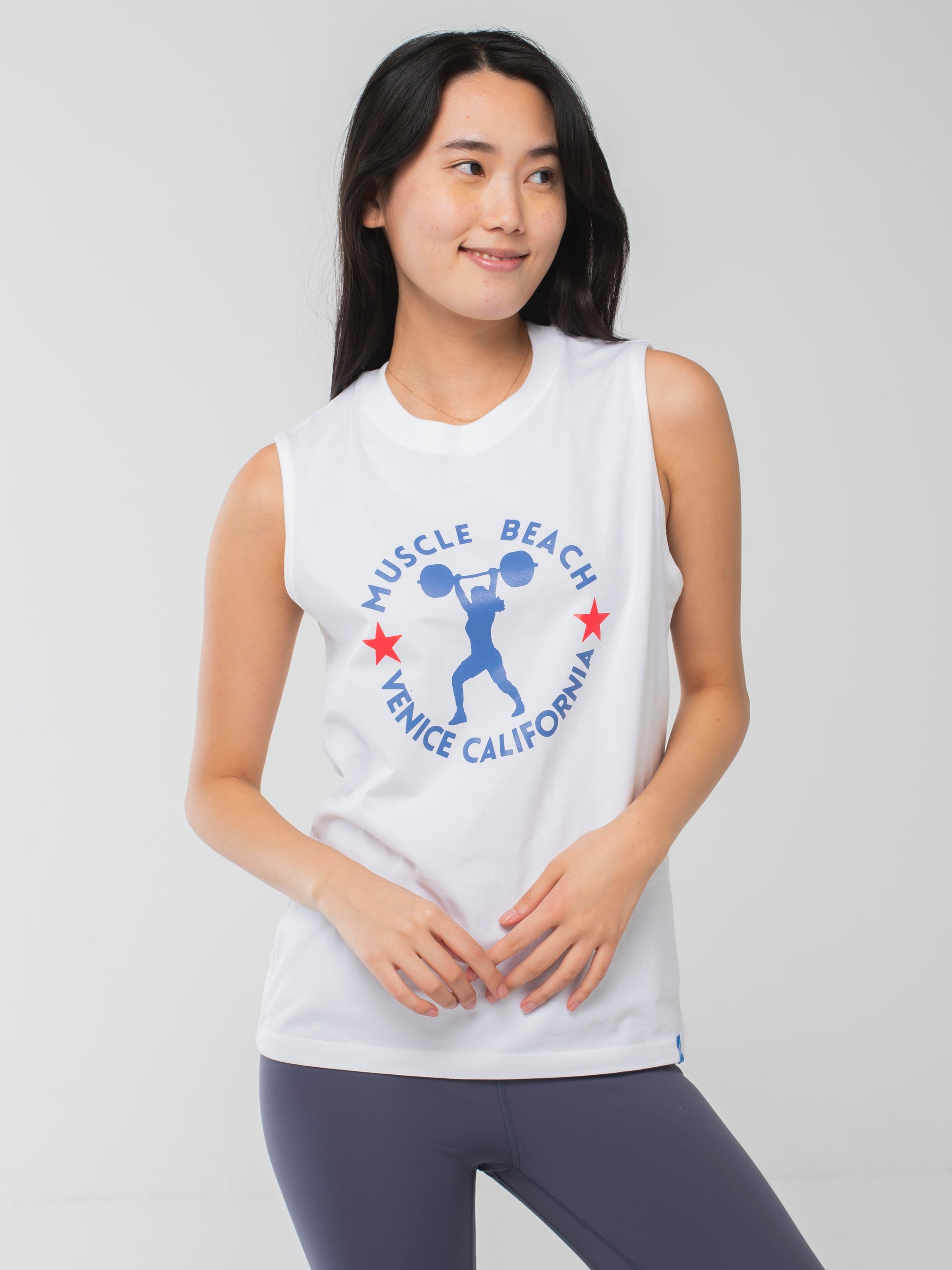 Muscle Beach Tank White