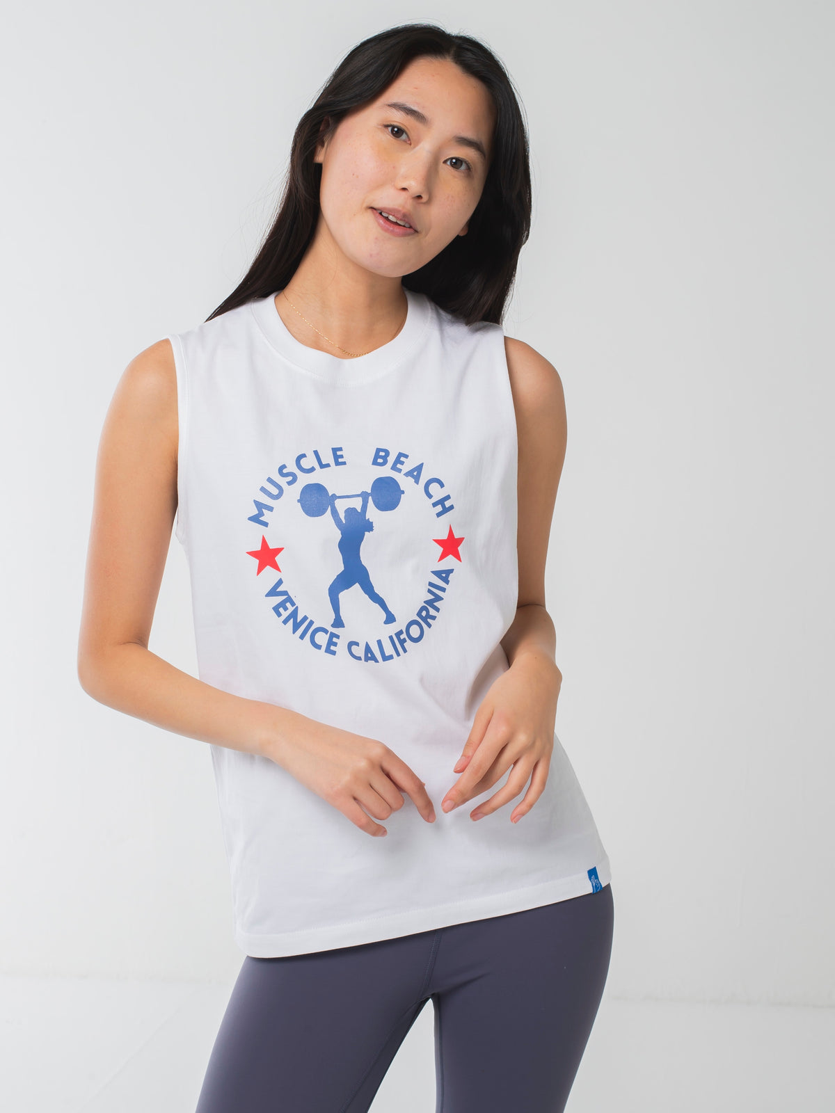 Muscle Beach Tank White