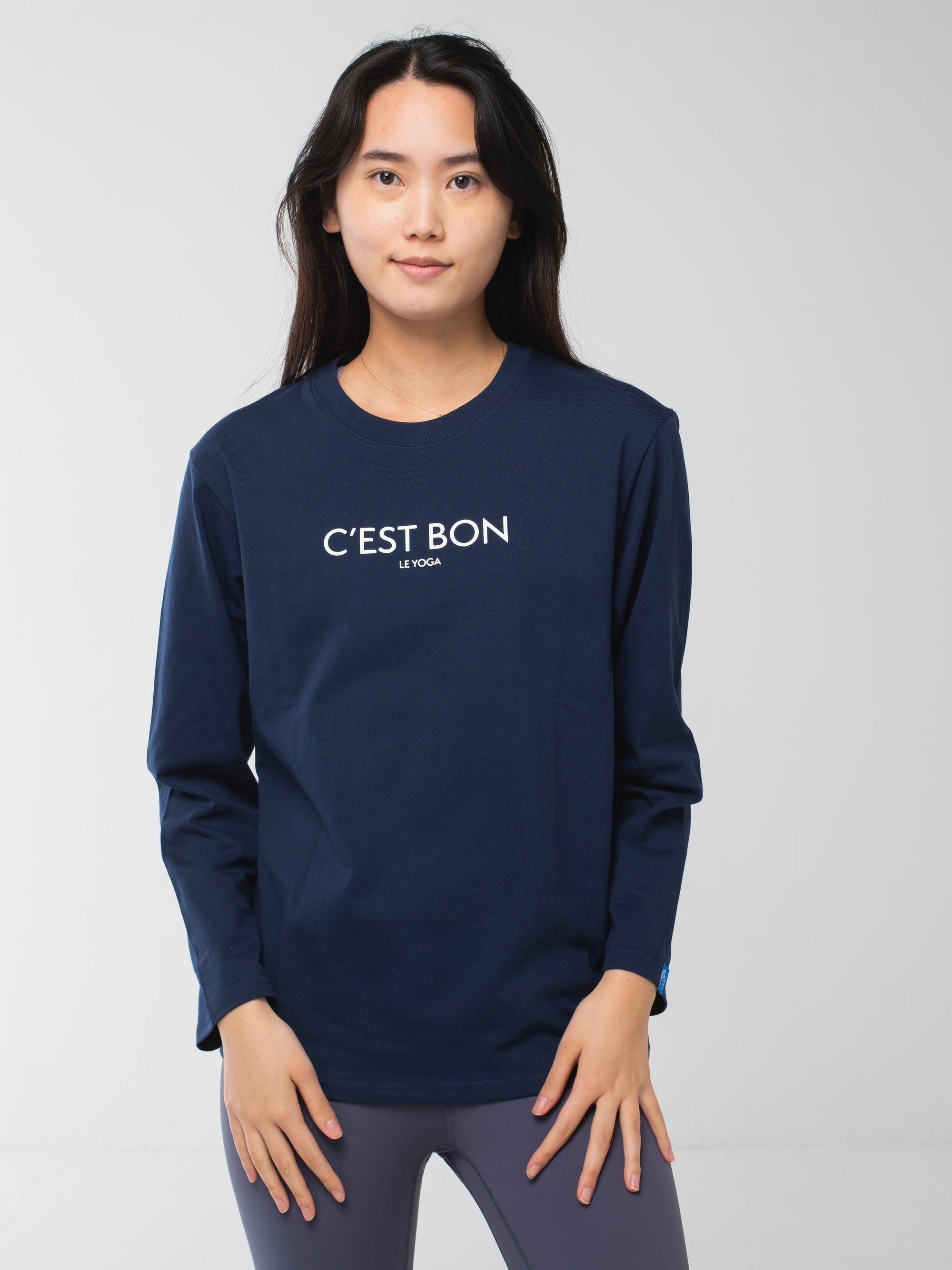 C'est Bon le Yoga Long-Sleeve Tee Navy