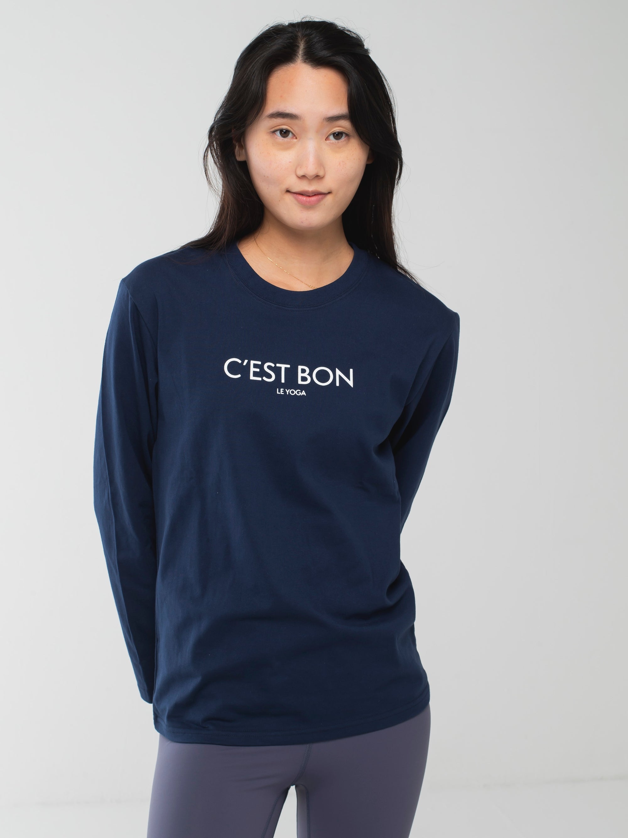 C'est Bon le Yoga Long-Sleeve Tee Navy