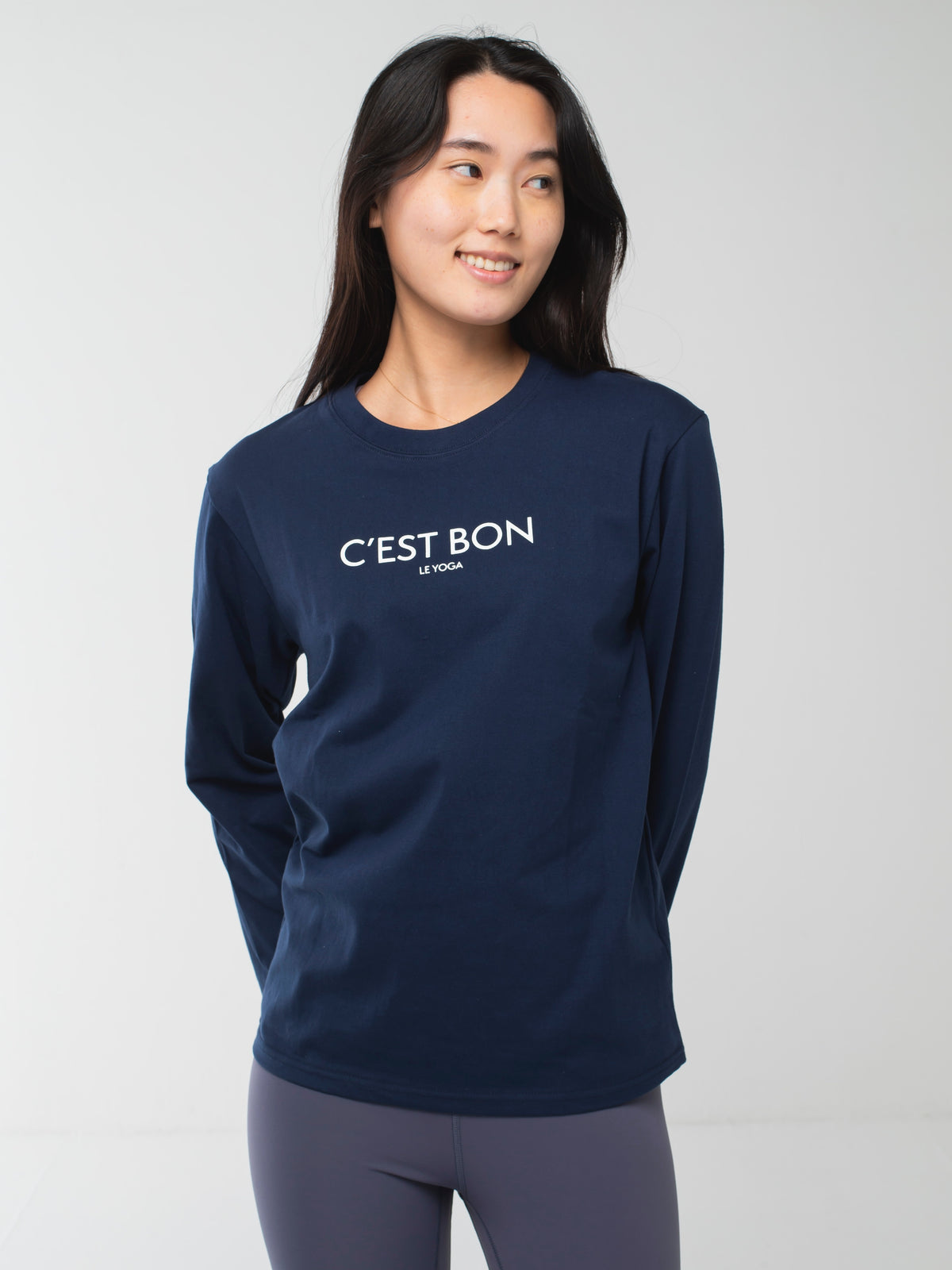 C&#39;est Bon le Yoga Long-Sleeve Tee Navy