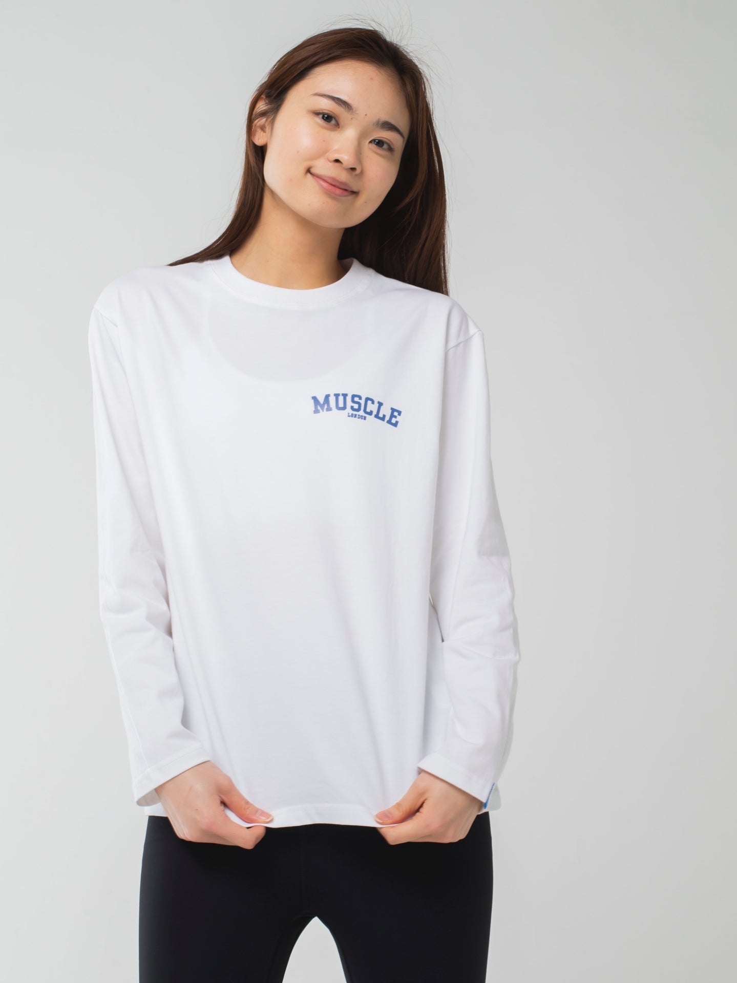 Small Muscle London Long-Sleeve Tee White